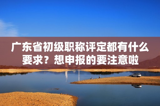 廣東省初級(jí)職稱評(píng)定都有什么要求？想申報(bào)的要注意啦