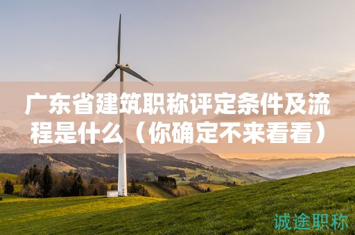 廣東省建筑職稱評定條件及流程是什么（你確定不來看看）