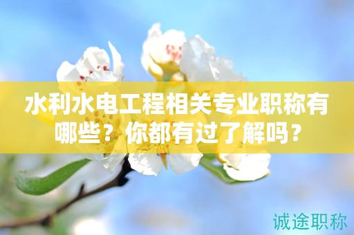 水利水電工程相關(guān)專業(yè)職稱有哪些？你都有過(guò)了解嗎？