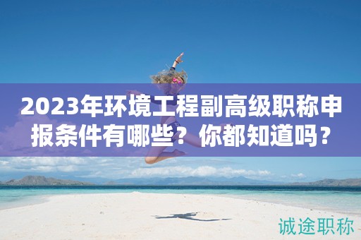 2024年環(huán)境工程副高級(jí)職稱申報(bào)條件有哪些？你都知道嗎？