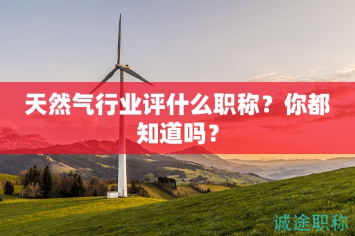 天然氣行業(yè)評(píng)什么職稱？你都知道嗎？