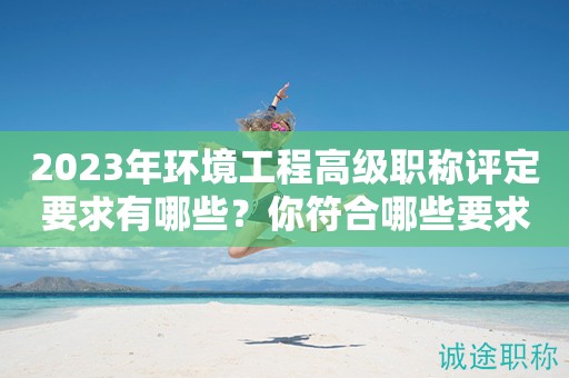 2024年環(huán)境工程高級(jí)職稱評(píng)定要求有哪些？你符合哪些要求？