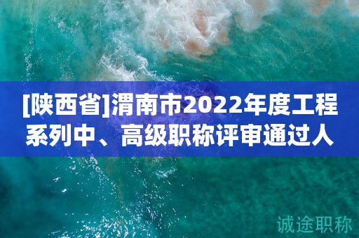 [陜西省]渭南市2022年度工程系列中、高級(jí)職稱(chēng)評(píng)審?fù)ㄟ^(guò)人員公示