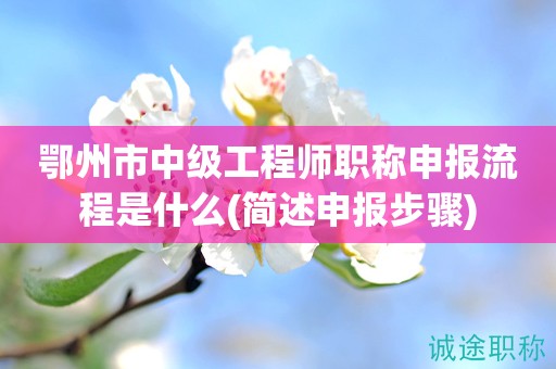 鄂州市中級工程師職稱申報流程是什么(簡述申報步驟)