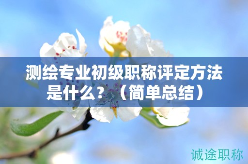 測繪專業(yè)初級職稱評定方法是什么？（簡單總結(jié)）