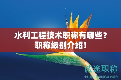 水利工程技術(shù)職稱有哪些？職稱級別介紹！