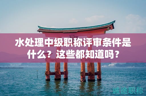 水處理中級職稱評審條件是什么？這些都知道嗎？