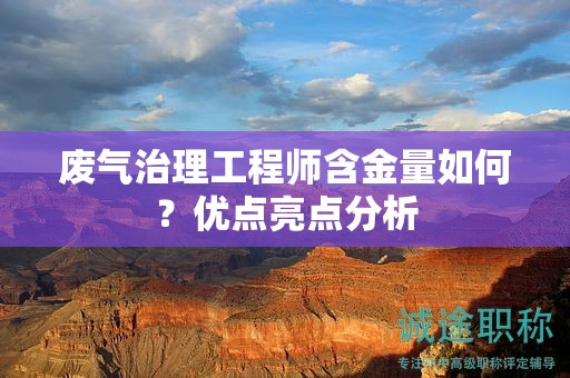 廢氣治理工程師含金量如何？優(yōu)點亮點分析