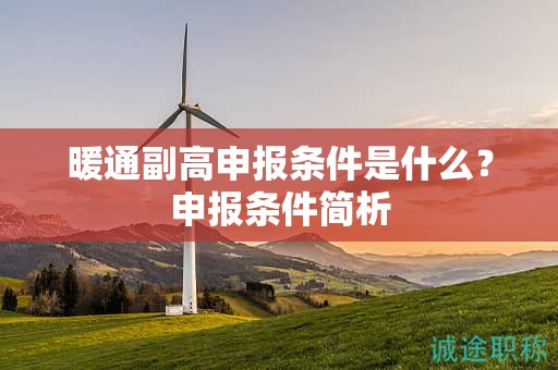 暖通副高級職稱申報條件是什么？申報條件簡析