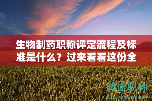 生物制藥職稱評(píng)定流程及標(biāo)準(zhǔn)是什么？過來看看這份全面解讀