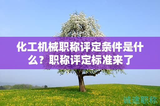 化工機(jī)械職稱評(píng)定條件是什么？職稱評(píng)定標(biāo)準(zhǔn)來(lái)了