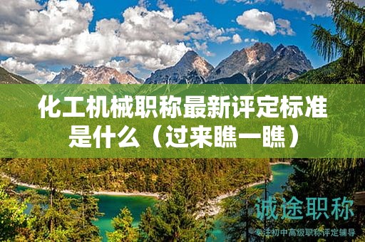 化工機(jī)械職稱最新評(píng)定標(biāo)準(zhǔn)是什么（過(guò)來(lái)瞧一瞧）