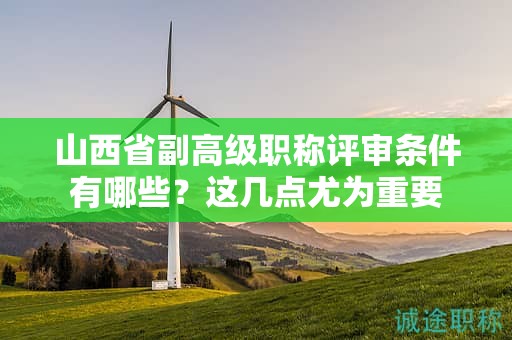 山西省副高級(jí)職稱(chēng)評(píng)審條件有哪些？這幾點(diǎn)尤為重要
