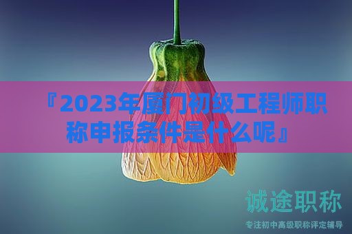 『2024年廈門初級工程師職稱申報(bào)條件是什么呢』