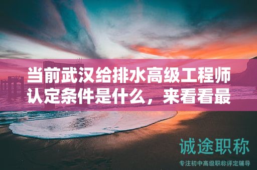 當(dāng)前武漢給排水高級工程師認(rèn)定條件是什么，來看看最新規(guī)定