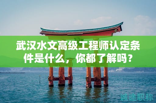 武漢水文高級工程師認定條件是什么，你都了解嗎？