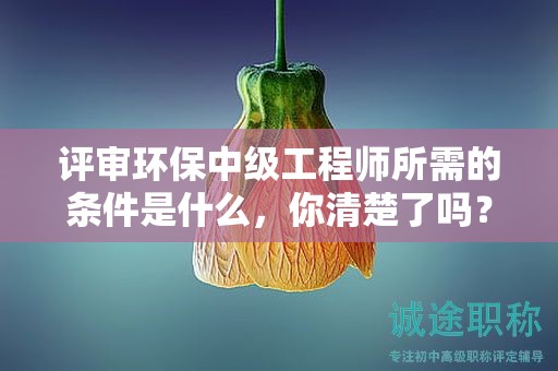 評審環(huán)保中級工程師所需的條件是什么，你清楚了嗎？