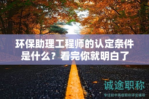 2024年環(huán)保助理工程師的認定條件是什么？看完你就明白了