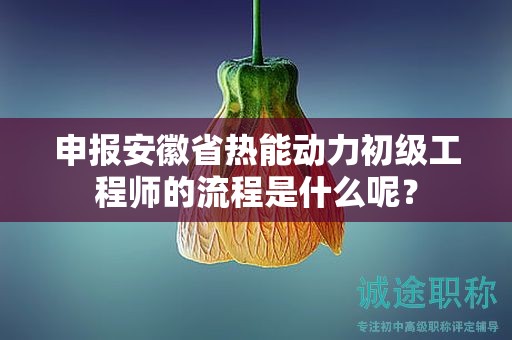 申報安徽省熱能動力初級工程師的流程是什么呢？
