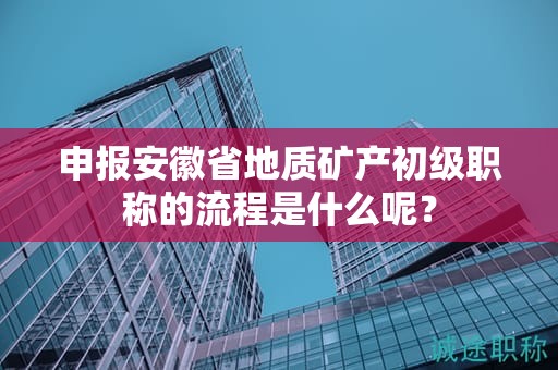 申報(bào)安徽省地質(zhì)礦產(chǎn)初級(jí)職稱的流程是什么呢？