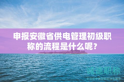 申報安徽省供電管理初級職稱的流程是什么呢？