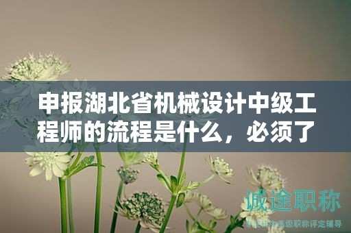 申報(bào)湖北省機(jī)械設(shè)計(jì)中級工程師的流程是什么，必須了解