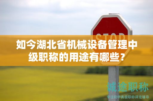 如今湖北省機(jī)械設(shè)備管理中級(jí)職稱的用途有哪些？