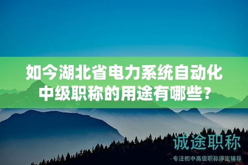 如今湖北省電力系統(tǒng)自動化中級職稱的用途有哪些？