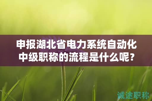申報湖北省電力系統(tǒng)自動化中級職稱的流程是什么呢？
