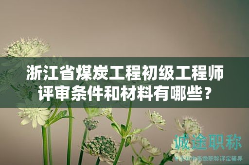 浙江省煤炭工程初級工程師評審條件和材料有哪些？