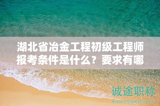 湖北省冶金工程初級(jí)工程師報(bào)考條件是什么？要求有哪些？