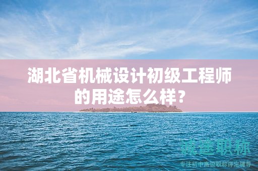 湖北省機(jī)械設(shè)計(jì)初級(jí)工程師的用途怎么樣？