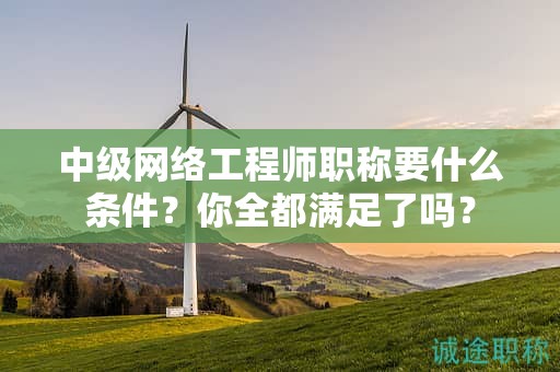 中級網(wǎng)絡(luò)工程師職稱要什么條件？你全都滿足了嗎？