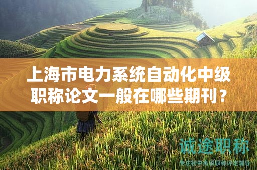 上海市電力系統(tǒng)自動化中級職稱論文一般在哪些期刊？