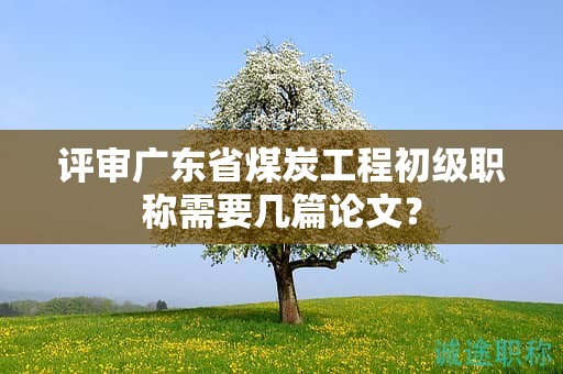 評(píng)審廣東省煤炭工程初級(jí)職稱需要幾篇論文？