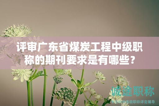 評(píng)審廣東省煤炭工程中級(jí)職稱的期刊要求是有哪些？
