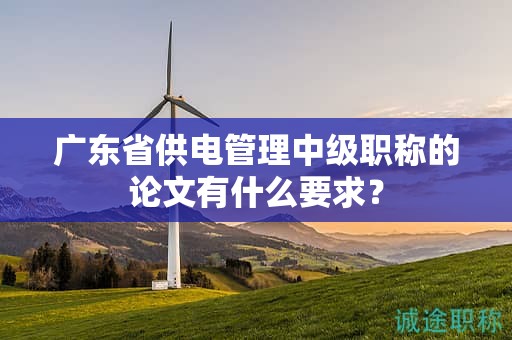 廣東省供電管理中級職稱的論文有什么要求？