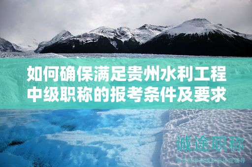 如何確保滿足貴州水利工程中級職稱的報考條件及要求？