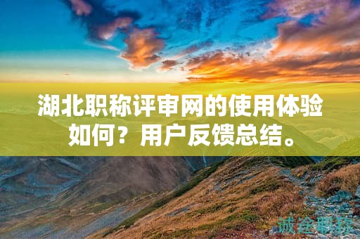 湖北職稱評審網(wǎng)的使用體驗如何？用戶反饋總結(jié)。