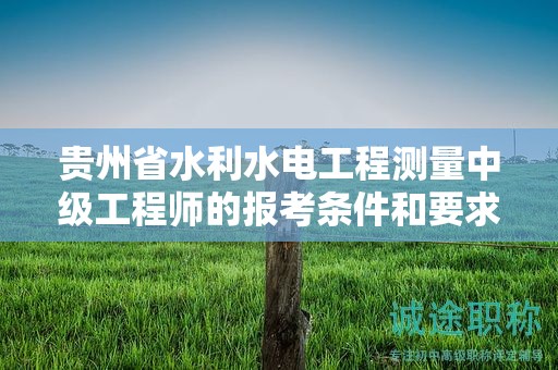 貴州省水利水電工程測(cè)量中級(jí)工程師的報(bào)考條件和要求：如何提前準(zhǔn)備？