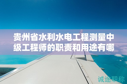貴州省水利水電工程測量中級工程師的職責(zé)和用途有哪些？