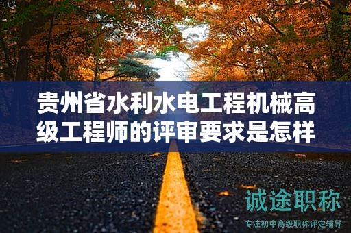 貴州省水利水電工程機(jī)械高級(jí)工程師的評(píng)審要求是怎樣的？