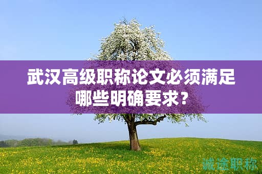 武漢高級(jí)職稱(chēng)論文必須滿(mǎn)足哪些明確要求？