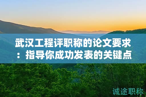 武漢工程評(píng)職稱(chēng)的論文要求：指導(dǎo)你成功發(fā)表的關(guān)鍵點(diǎn)