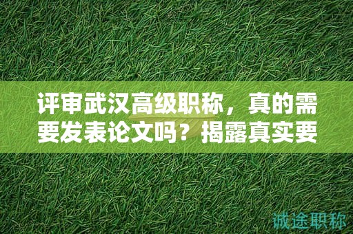 評審武漢高級職稱，真的需要發(fā)表論文嗎？揭露真實(shí)要求