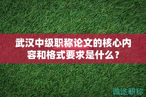 武漢中級職稱論文的核心內(nèi)容和格式要求是什么？