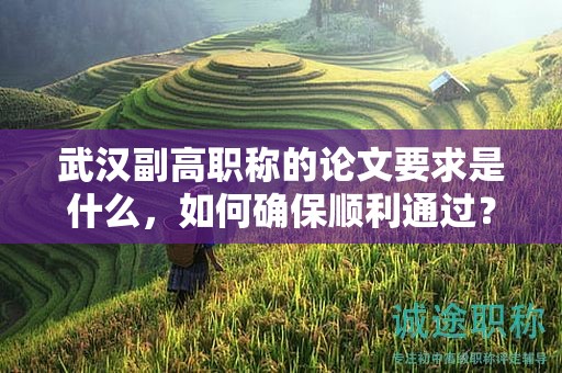 武漢副高職稱的論文要求是什么，如何確保順利通過？