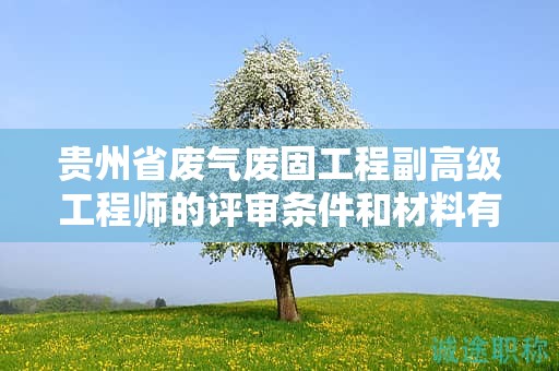 貴州省廢氣廢固工程副高級工程師的評審條件和材料有哪些？