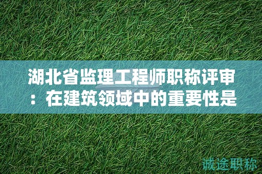 湖北省監(jiān)理工程師職稱評審：在建筑領域中的重要性是什么？