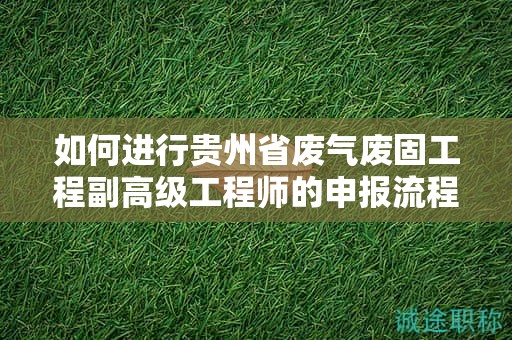 如何進(jìn)行貴州省廢氣廢固工程副高級(jí)工程師的申報(bào)流程？